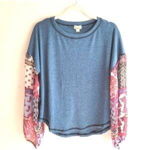 NWT Baea blue boho blouse size 1X